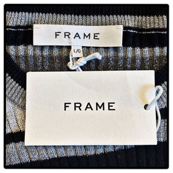 Frame Denim Metallic Striped Rib Knit Sweater - Picture 8 of 16